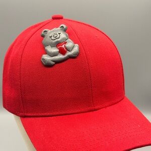 Cute Bear Figurine with Red Heart Brooch